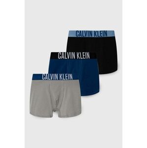 Detské boxerky Calvin Klein Underwear 3-pak tmavomodrá farba