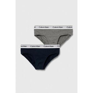 Detské slipy Calvin Klein Underwear 2-pak šedá farba
