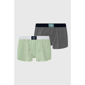 Detské boxerky Calvin Klein Underwear 2-pak zelená farba