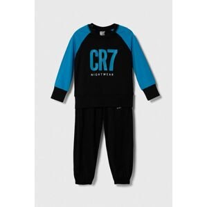 Detské bavlnené pyžamo CR7 Cristiano Ronaldo čierna farba, vzorovaná