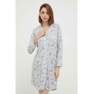 Nočná košeľa Lauren Ralph Lauren dámska, tyrkysová farba
