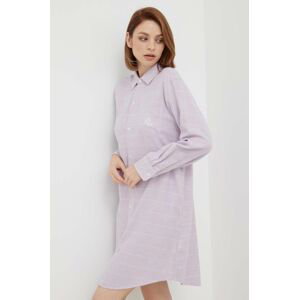 Nočná košeľa Lauren Ralph Lauren dámska, fialová farba