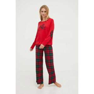 Pyžamo Lauren Ralph Lauren dámska, červená farba