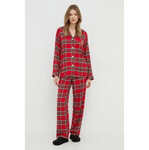 Pyžamo Lauren Ralph Lauren dámska, červená farba