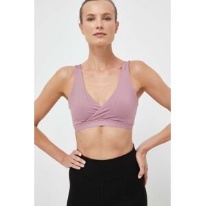 Športová podprsenka na kojenie adidas Performance Yoga Essentials ružová farba, jednofarebná