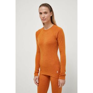 Funkčné tričko s dlhým rukávom Smartwool Classic Thermal Merino oranžová farba