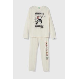 Detské pyžamo United Colors of Benetton x Disney béžová farba, vzorované