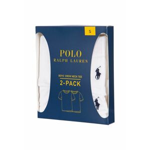 Pyžamo Polo Ralph Lauren 2-pak biela farba, jednofarebný