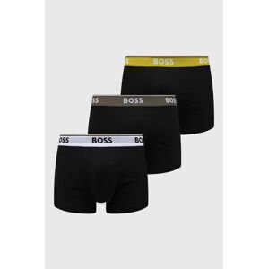 Boxerky BOSS 3-pak pánske, čierna farba
