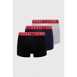 Boxerky Guess 3-pak pánske, šedá farba