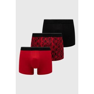 Boxerky Guess 3-pak pánske, červená farba