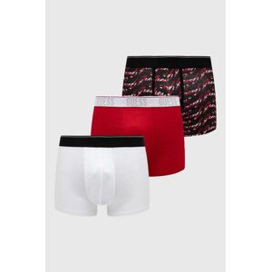 Boxerky Guess 3-pak pánske, červená farba