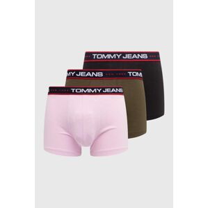 Boxerky Tommy Jeans 3-pak pánske, čierna farba