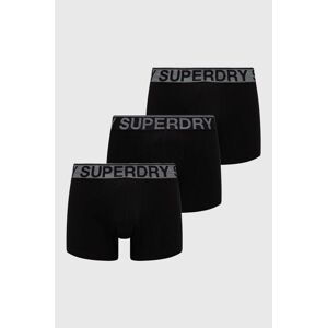 Boxerky Superdry 3-pak pánske, čierna farba
