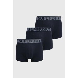 Boxerky Superdry 3-pak pánske, tmavomodrá farba