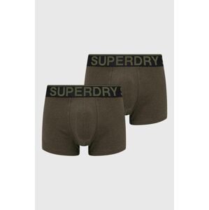 Boxerky Superdry 2-pak pánske, zelená farba