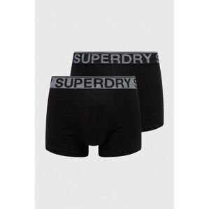 Boxerky Superdry 2-pak pánske, čierna farba