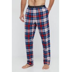 Pyžamové nohavice Tommy Hilfiger pánske, bordová farba, vzorovaná