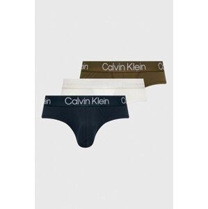 Slipy Calvin Klein Underwear 3-pak pánske, zelená farba