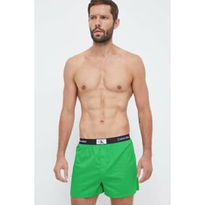Bavlnené boxerky Calvin Klein Underwear 3-pak zelená farba