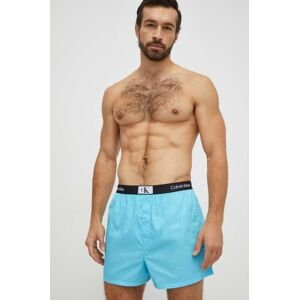 Bavlnené boxerky Calvin Klein Underwear 3-pak tyrkysová farba