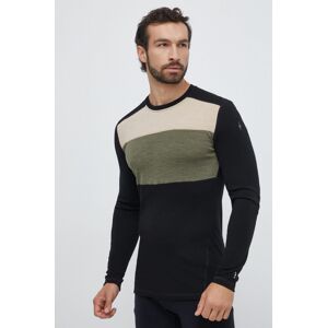 Funkčné tričko s dlhým rukávom Smartwool Classic Thermal Merino čierna farba