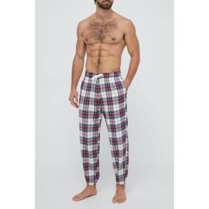 Pyžamové nohavice Abercrombie & Fitch pánske, červená farba, vzorovaná