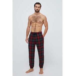 Pyžamové nohavice Abercrombie & Fitch pánske, bordová farba, vzorovaná
