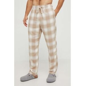 Pyžamové nohavice Hollister Co. pánske, hnedá farba, vzorovaná