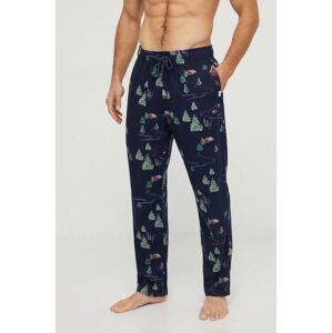 Pyžamové nohavice Hollister Co. pánske, tmavomodrá farba, vzorovaná
