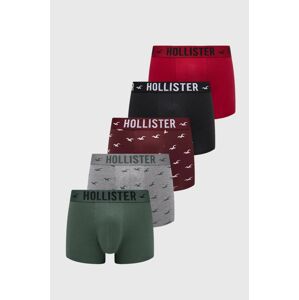 Boxerky Hollister Co. 5-pak pánske, zelená farba