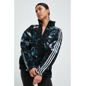 Mikina adidas Originals dámska, čierna farba, vzorovaná