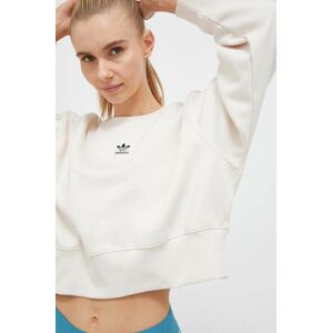 Mikina adidas Originals dámska, béžová farba, jednofarebná