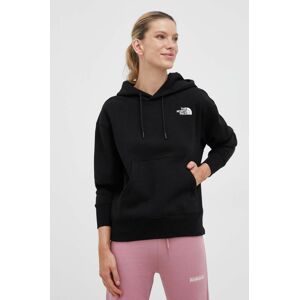 Mikina The North Face Essential dámska, čierna farba, s kapucňou, jednofarebná, NF0A7ZJDJK31