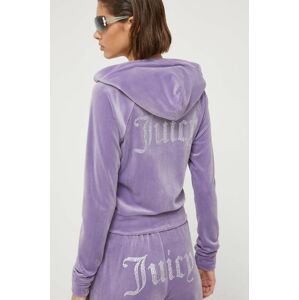 Mikina Juicy Couture Madison dámska, fialová farba, s kapucňou, s nášivkou