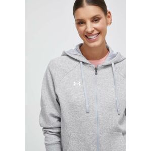 Mikina Under Armour dámska, šedá farba, s kapucňou, melanžová