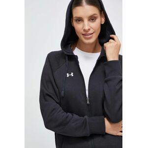 Mikina Under Armour dámska, čierna farba, s kapucňou, melanžová