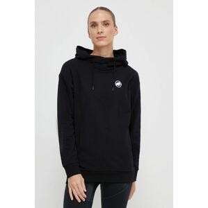 Tepláková mikina Mammut ML Hoody Original čierna farba, s kapucňou, s potlačou