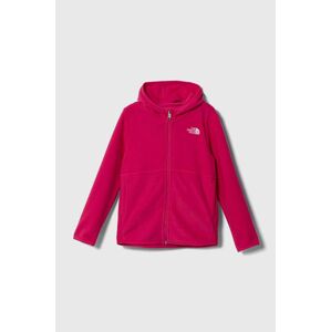 Detská mikina The North Face GLACIER F/Z HOODIE ružová farba, s kapucňou, vzorovaná