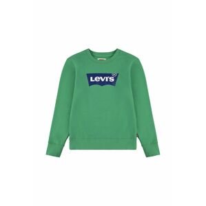 Detská mikina Levi's zelená farba, s potlačou