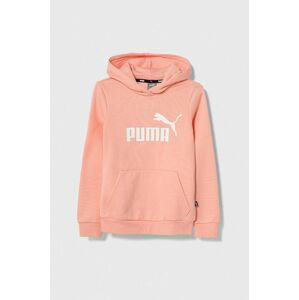 Detská mikina Puma ESS Logo Hoodie FL G ružová farba, s kapucňou, s potlačou