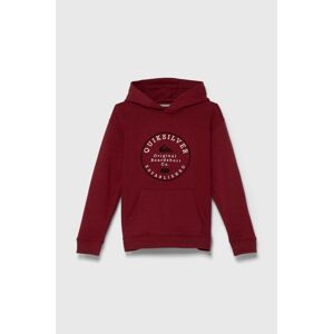 Detská mikina Quiksilver GRAPHICHOODIE OTLR bordová farba, s kapucňou, s potlačou