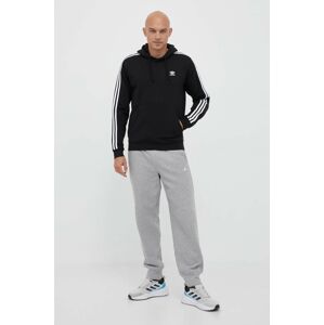 Mikina adidas Originals pánska, čierna farba, s kapucňou, s nášivkou