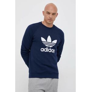 Bavlnená mikina adidas Originals pánska, tmavomodrá farba, s potlačou