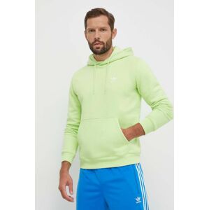 Mikina adidas Originals pánska, zelená farba, s kapucňou, jednofarebná