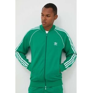 Mikina adidas Originals pánska, zelená farba, s nášivkou