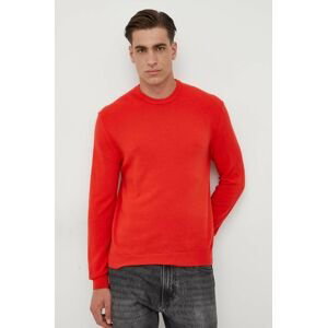 Vlnený sveter United Colors of Benetton červená farba, tenký