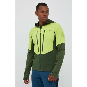 Športová mikina LA Sportiva Session Tech Hoody zelená farba, s kapucňou, vzorovaná