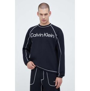 Tréningová mikina Calvin Klein Performance čierna farba, s potlačou