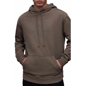 Bavlnená mikina AllSaints MG079Z TIERRA OTH HOODY pánska, hnedá farba, s kapucňou, s potlačou